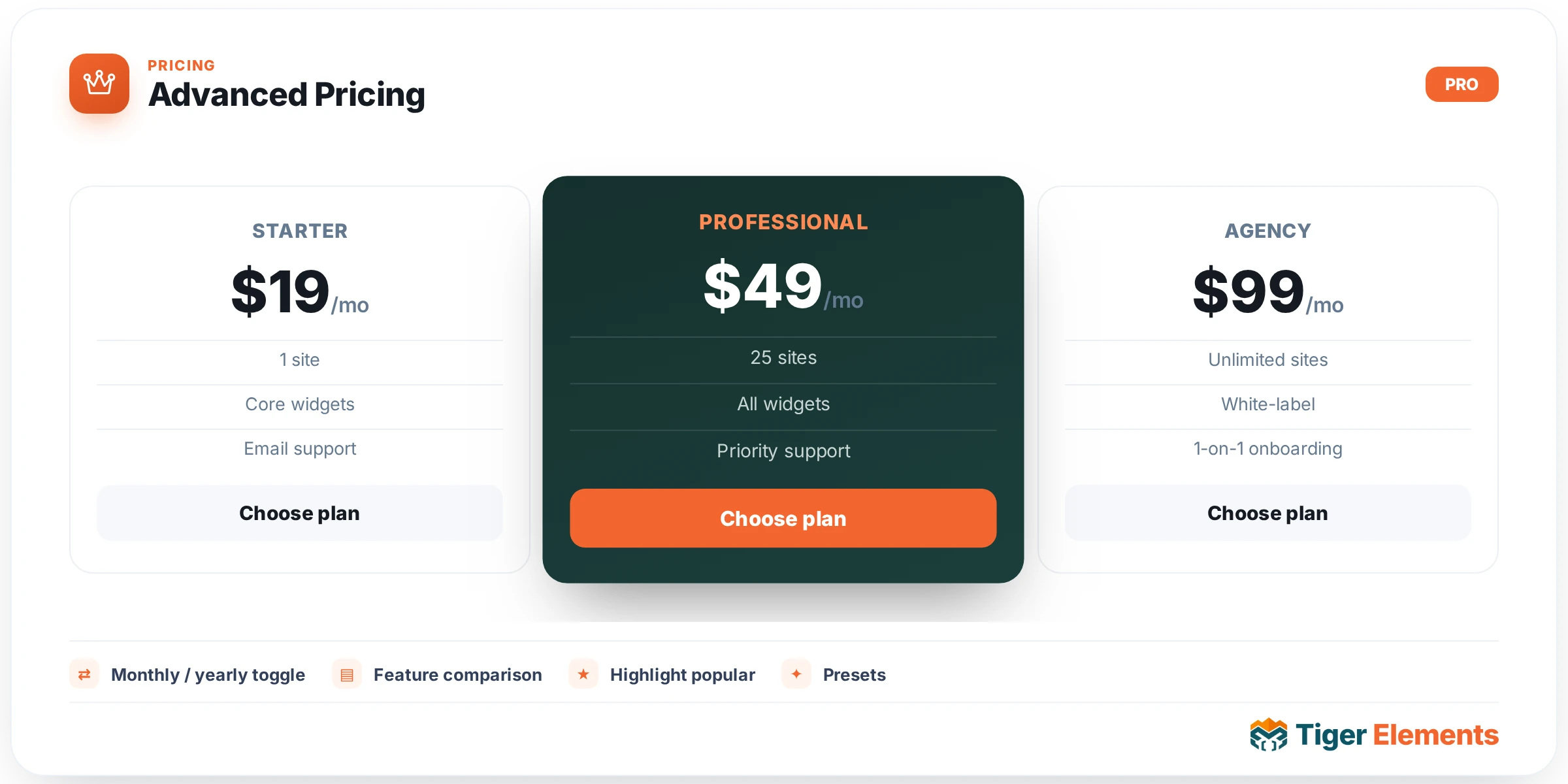 Advanced Pricing — features & options