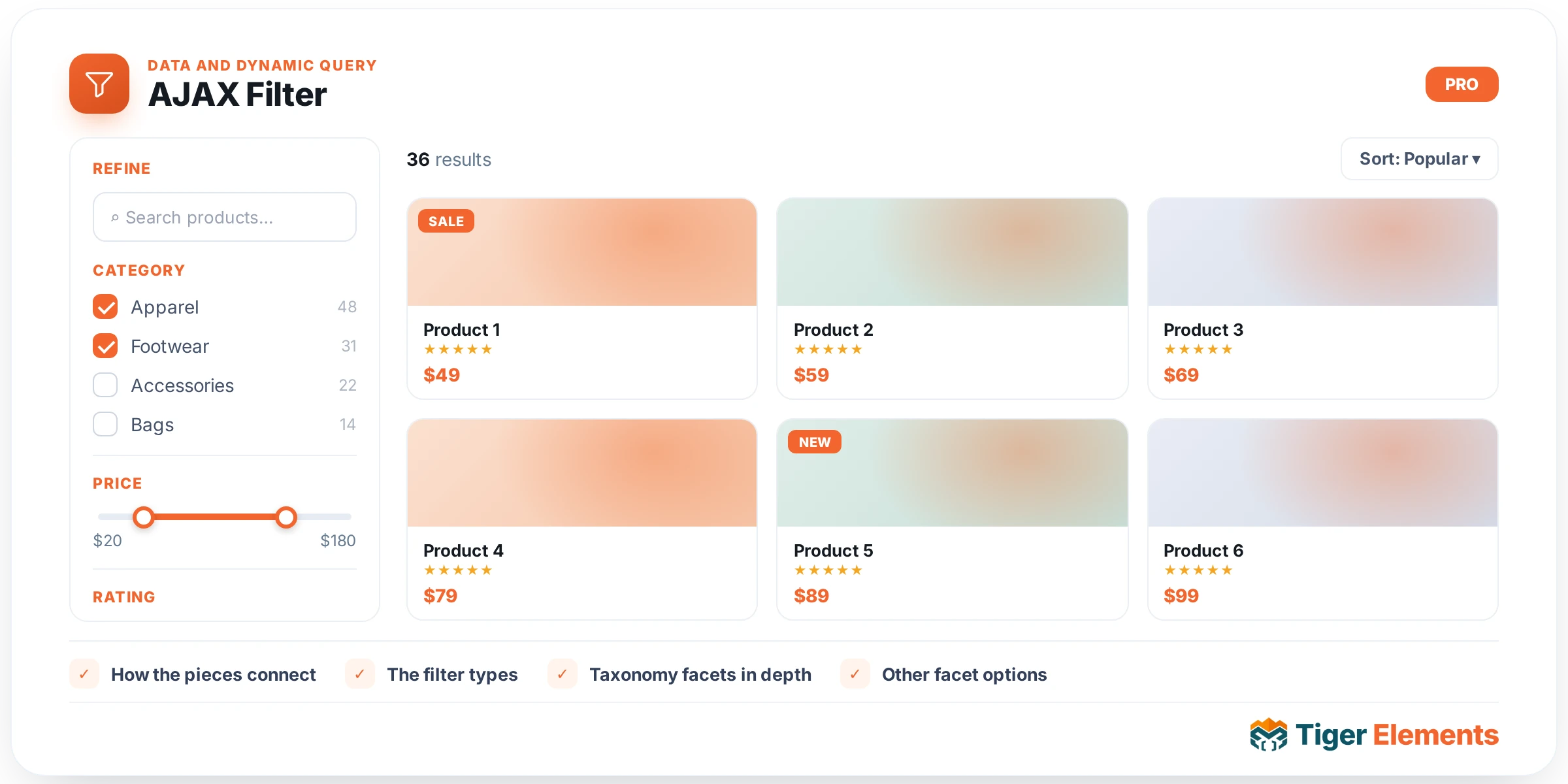 AJAX Filter — features & options