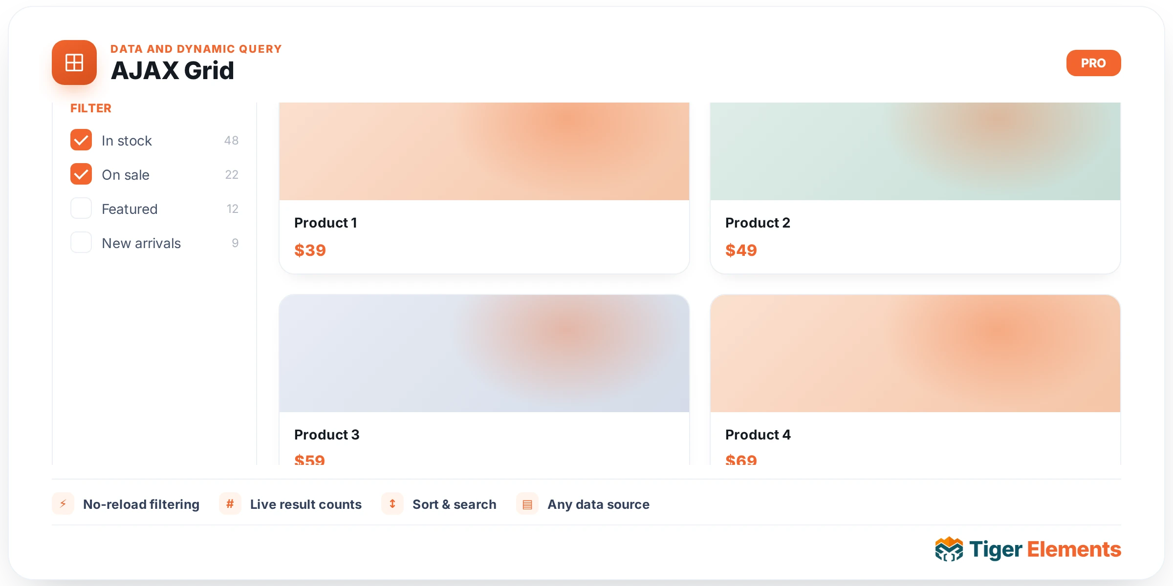 AJAX Grid — features & options