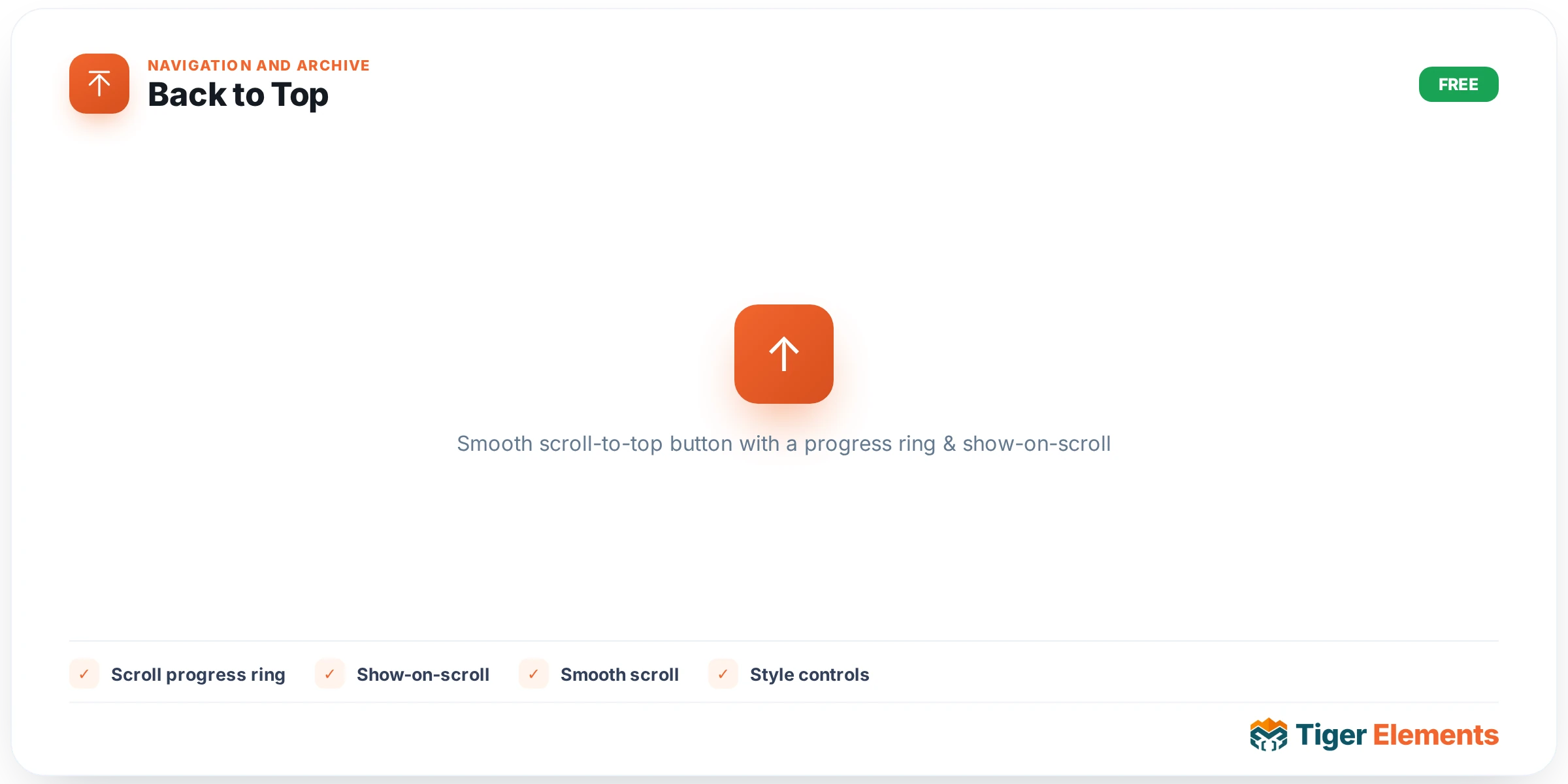Back to Top — features & options