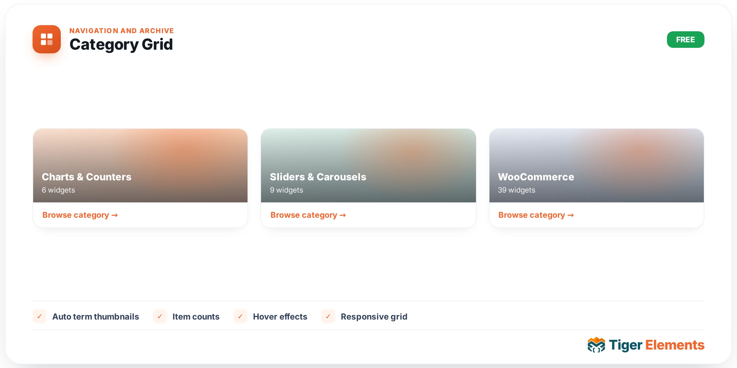 Category Grid — features & options
