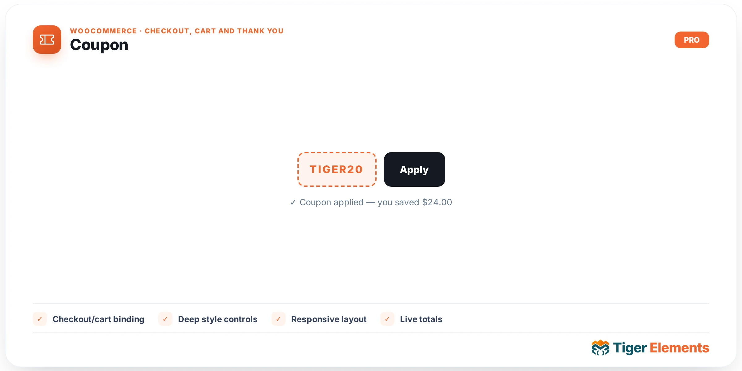 Coupon — features & options