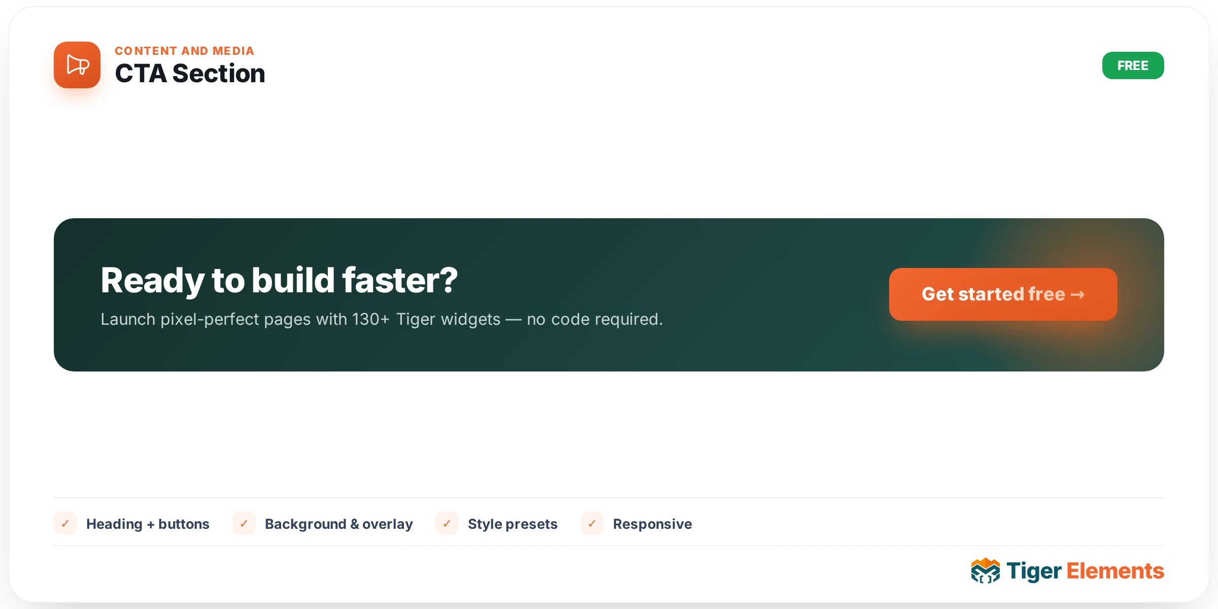 CTA Section — features & options