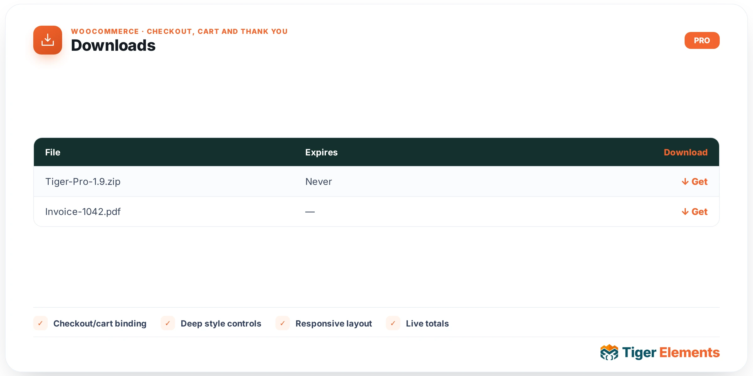 Downloads — features & options