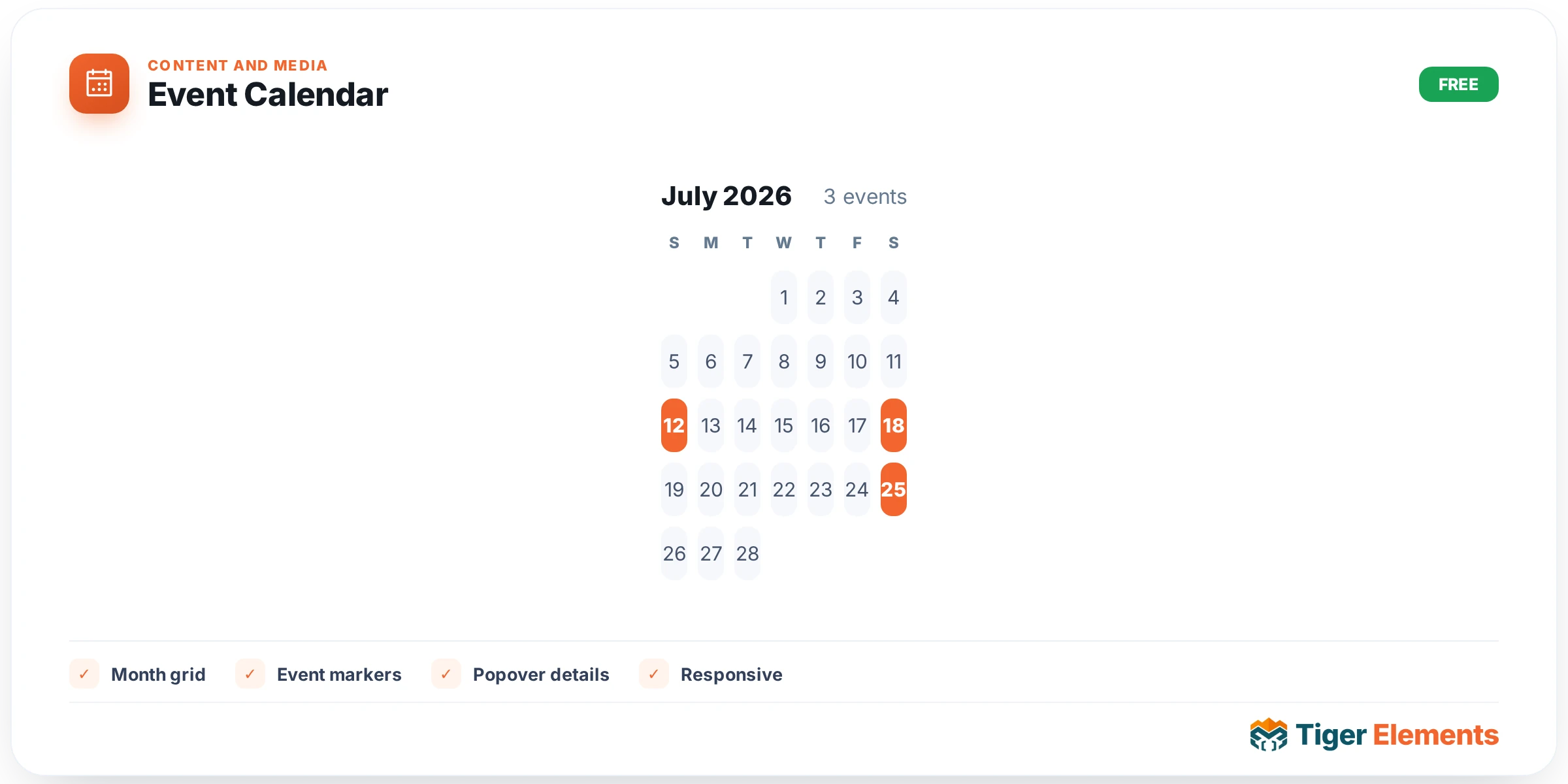 Event Calendar — features & options