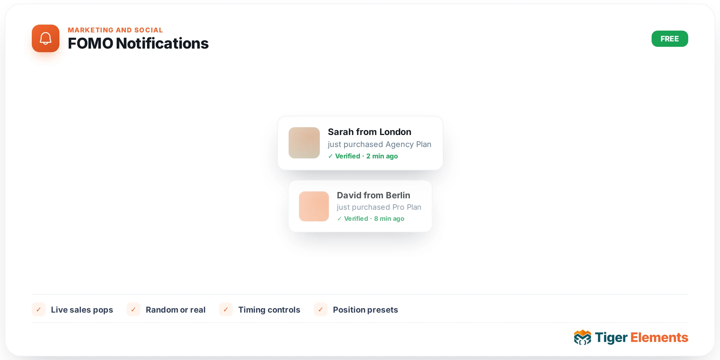 FOMO Notifications — features & options