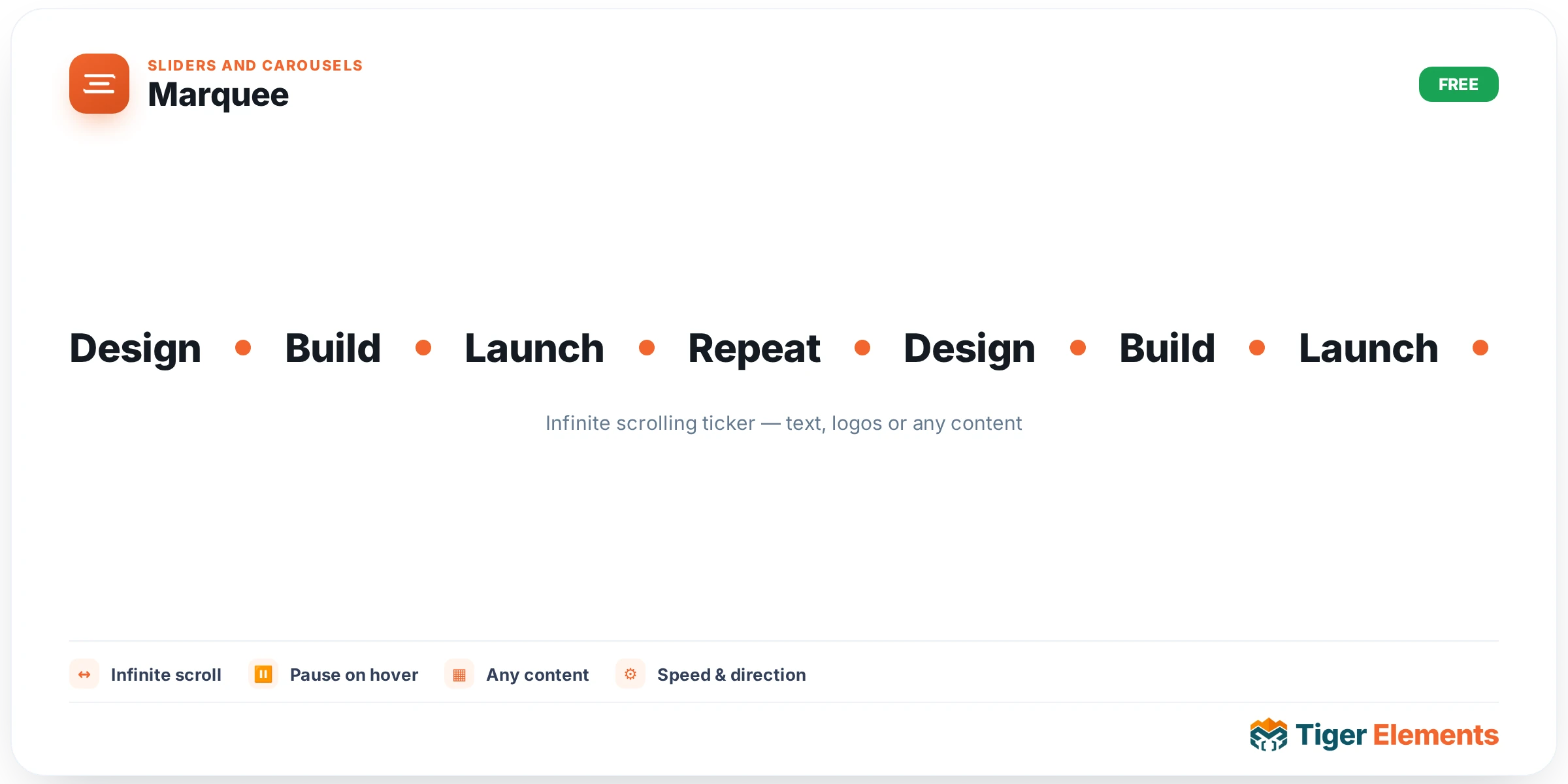 Marquee — features & options