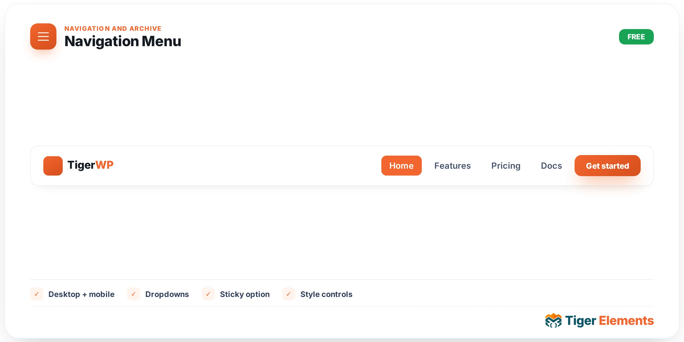 Navigation Menu — features & options