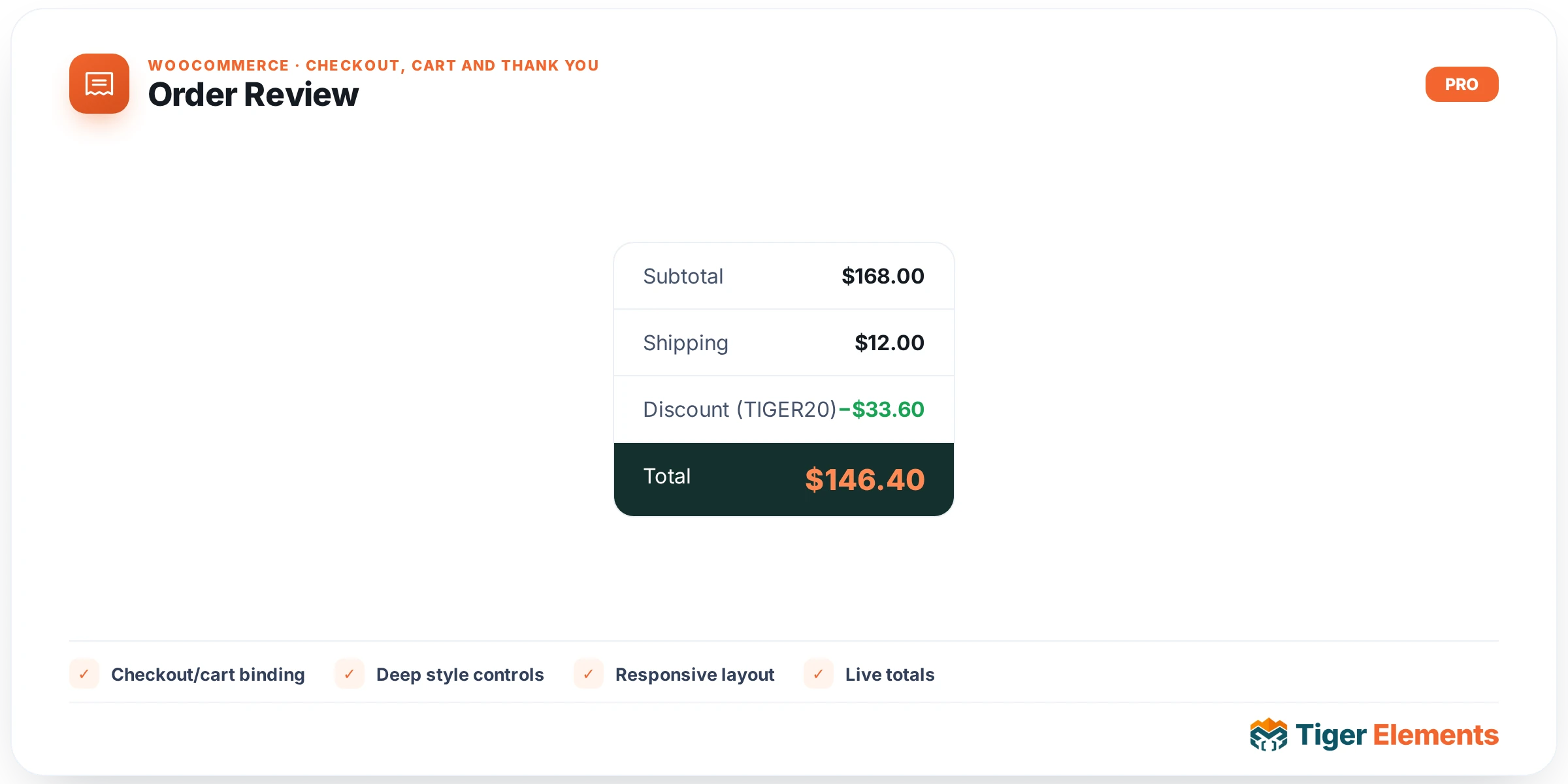 Order Review — features & options