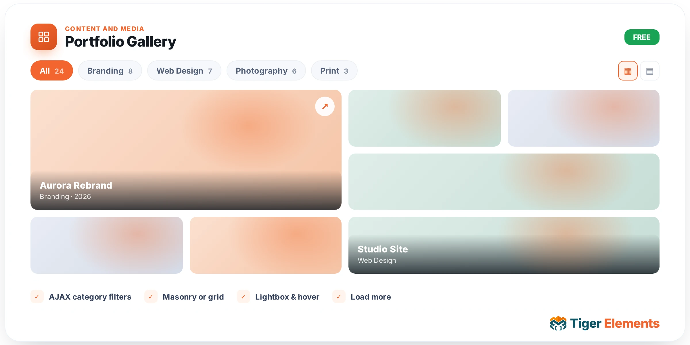 Portfolio Gallery — features & options