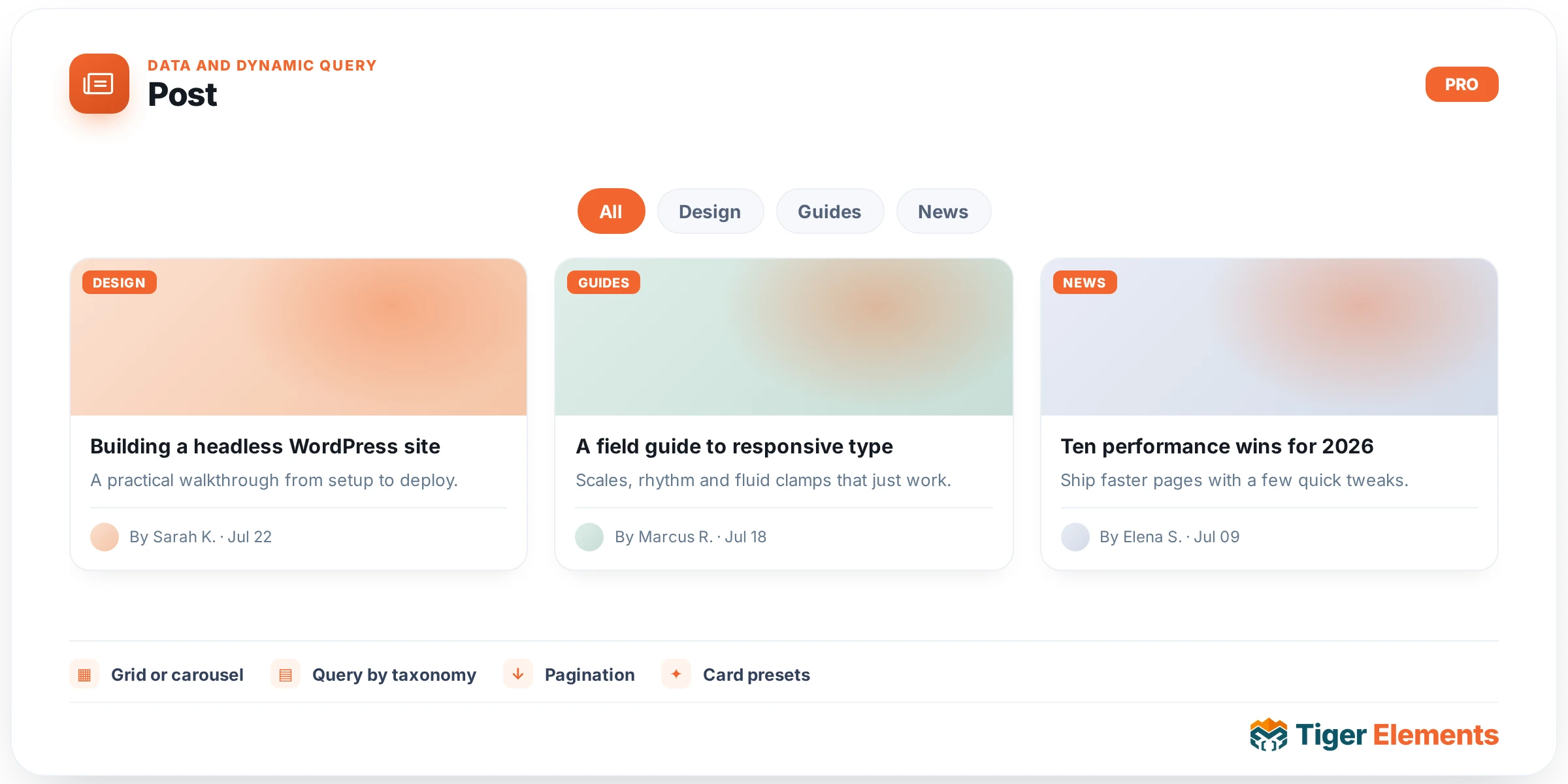 Post — features & options