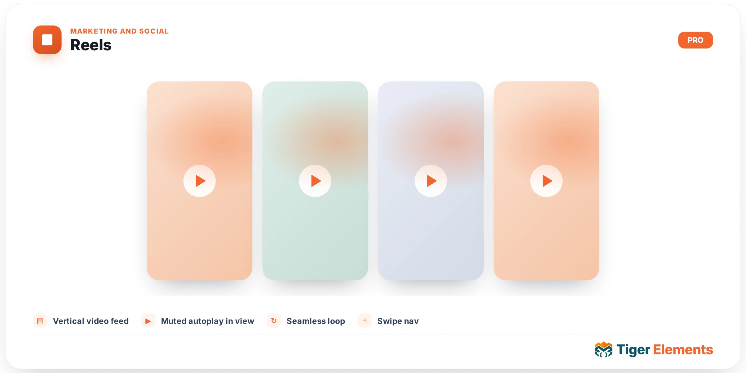 Reels — features & options