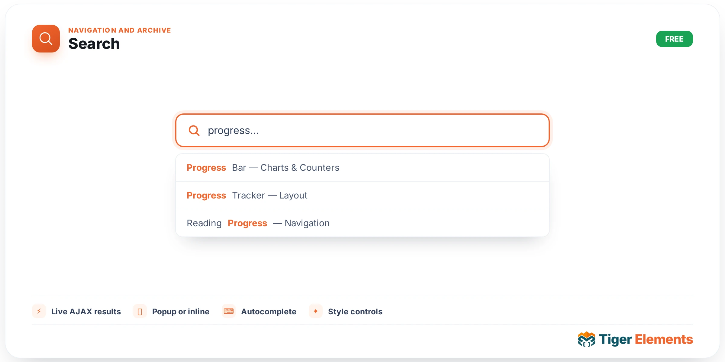 Search — features & options