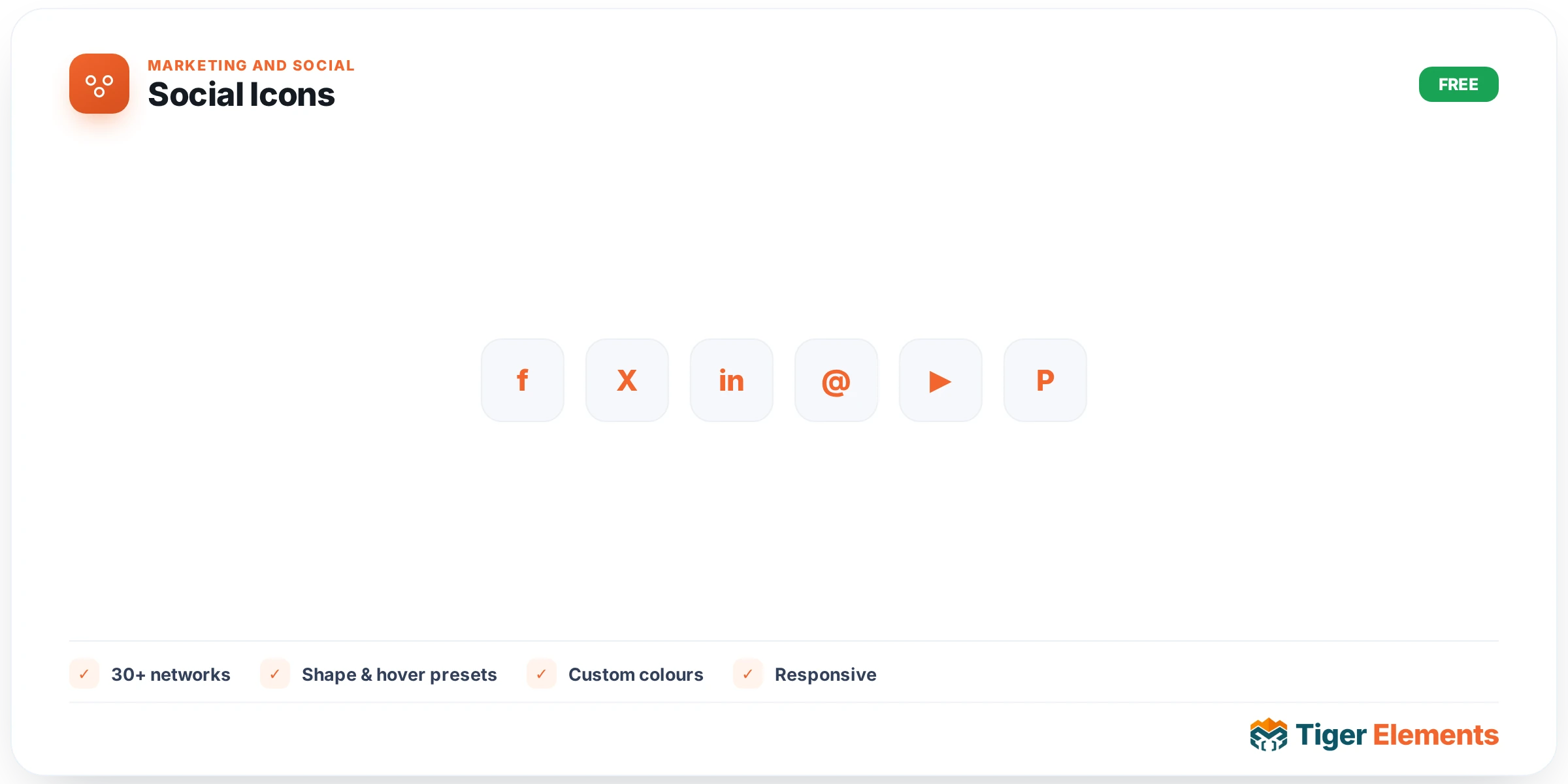 Social Icons — features & options