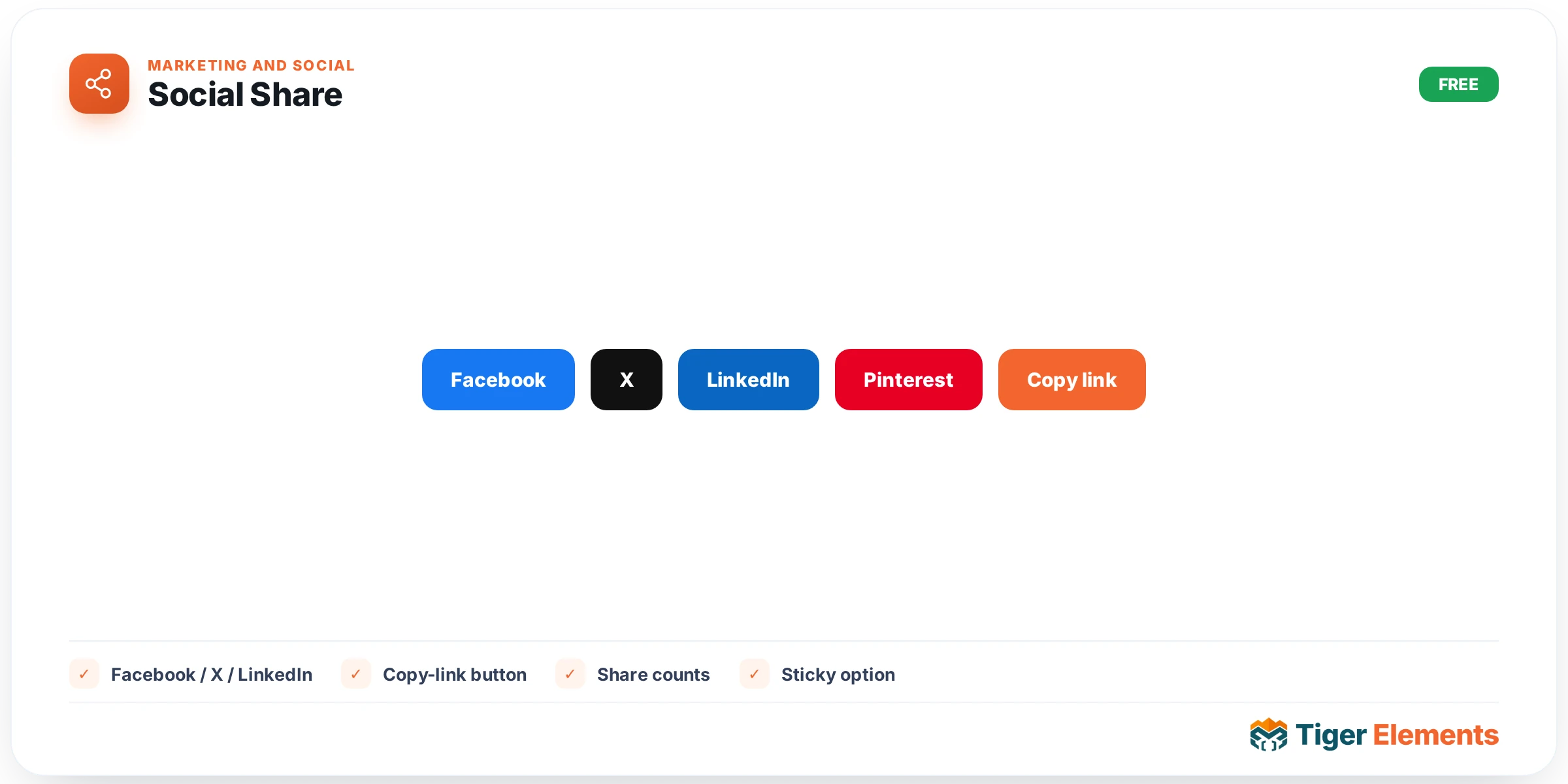 Social Share — features & options