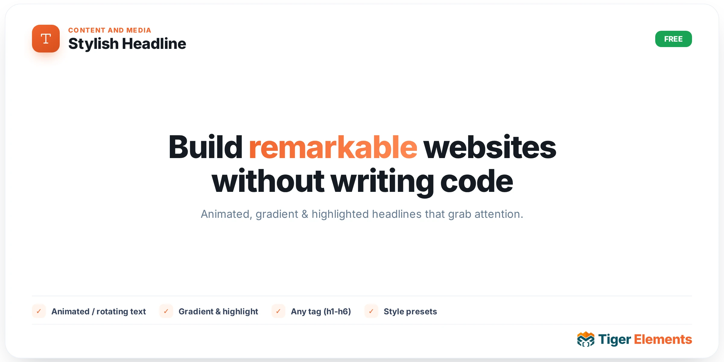 Stylish Headline — features & options
