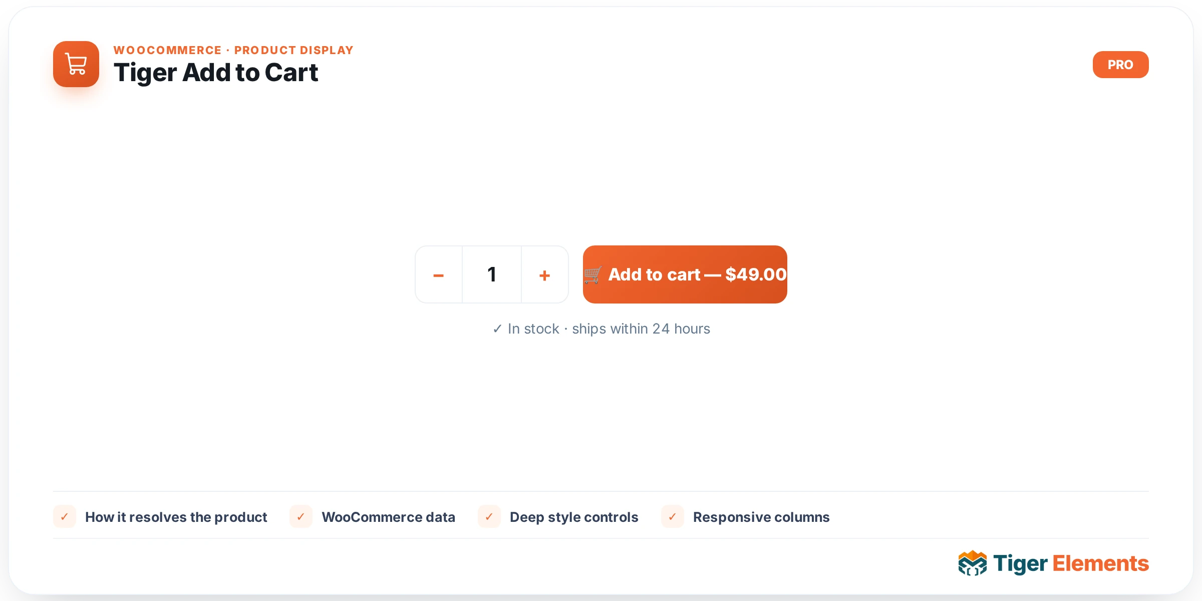 Tiger Add to Cart — features & options