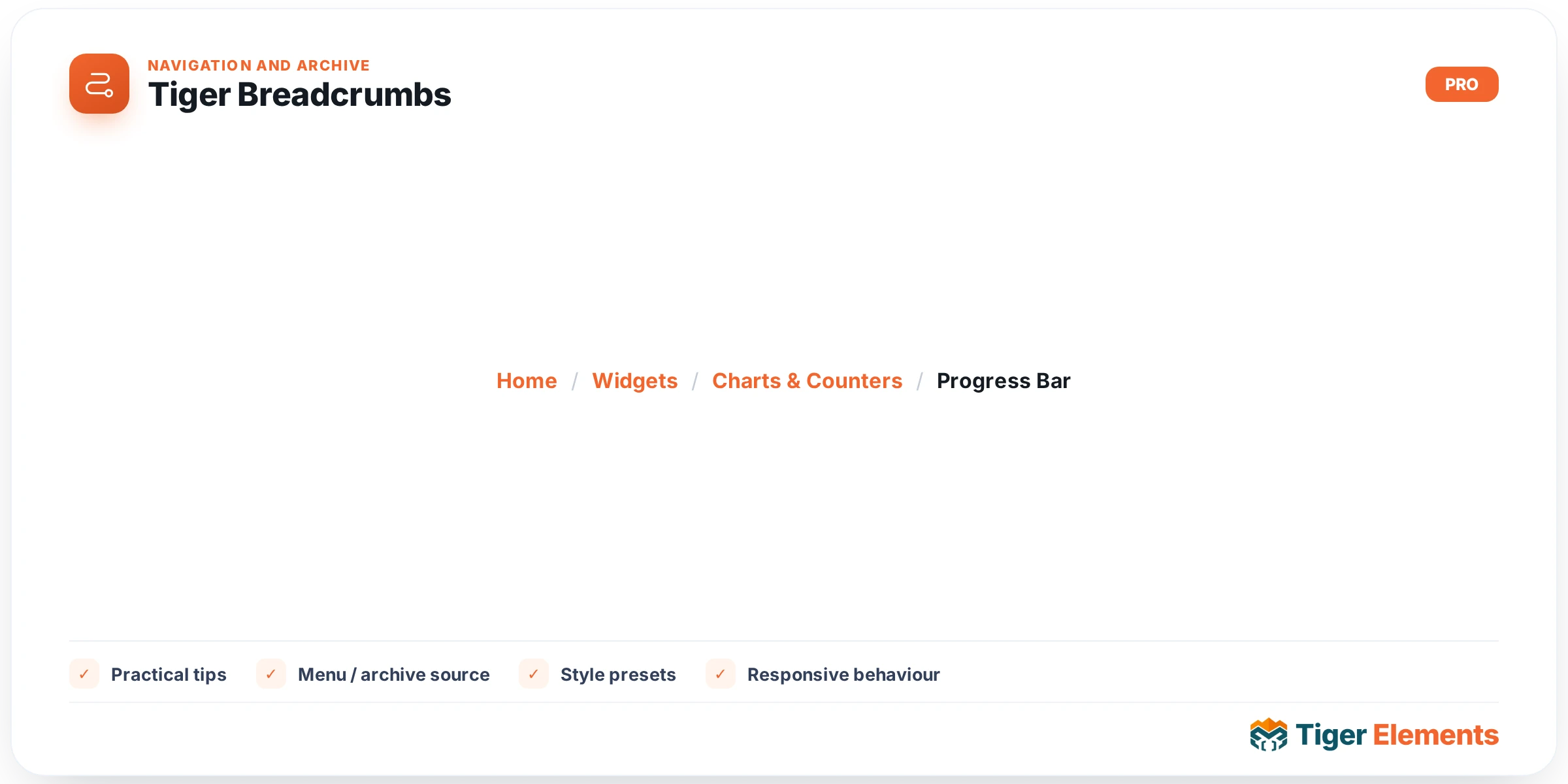 Tiger Breadcrumbs — features & options