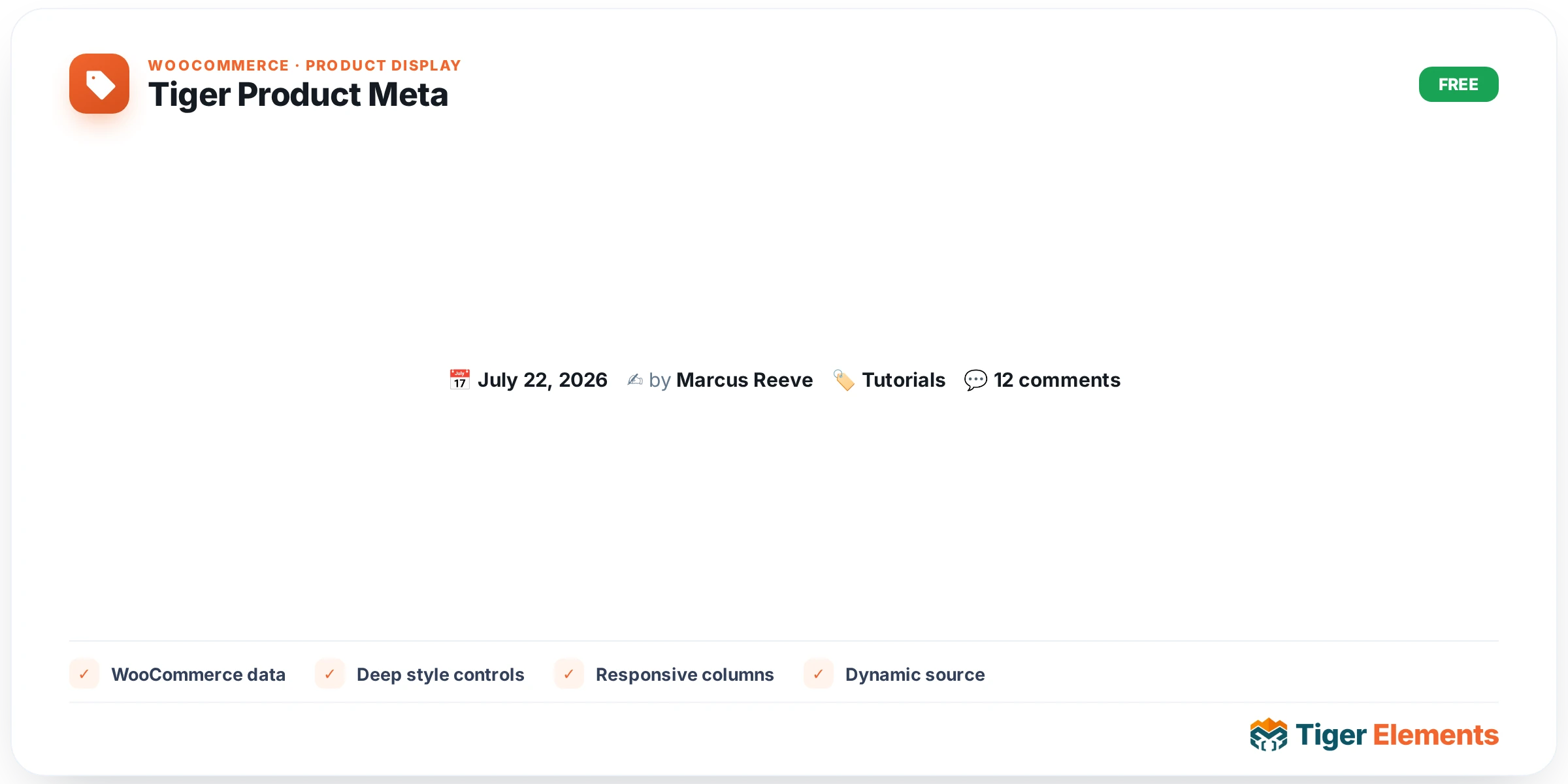 Tiger Product Meta — features & options