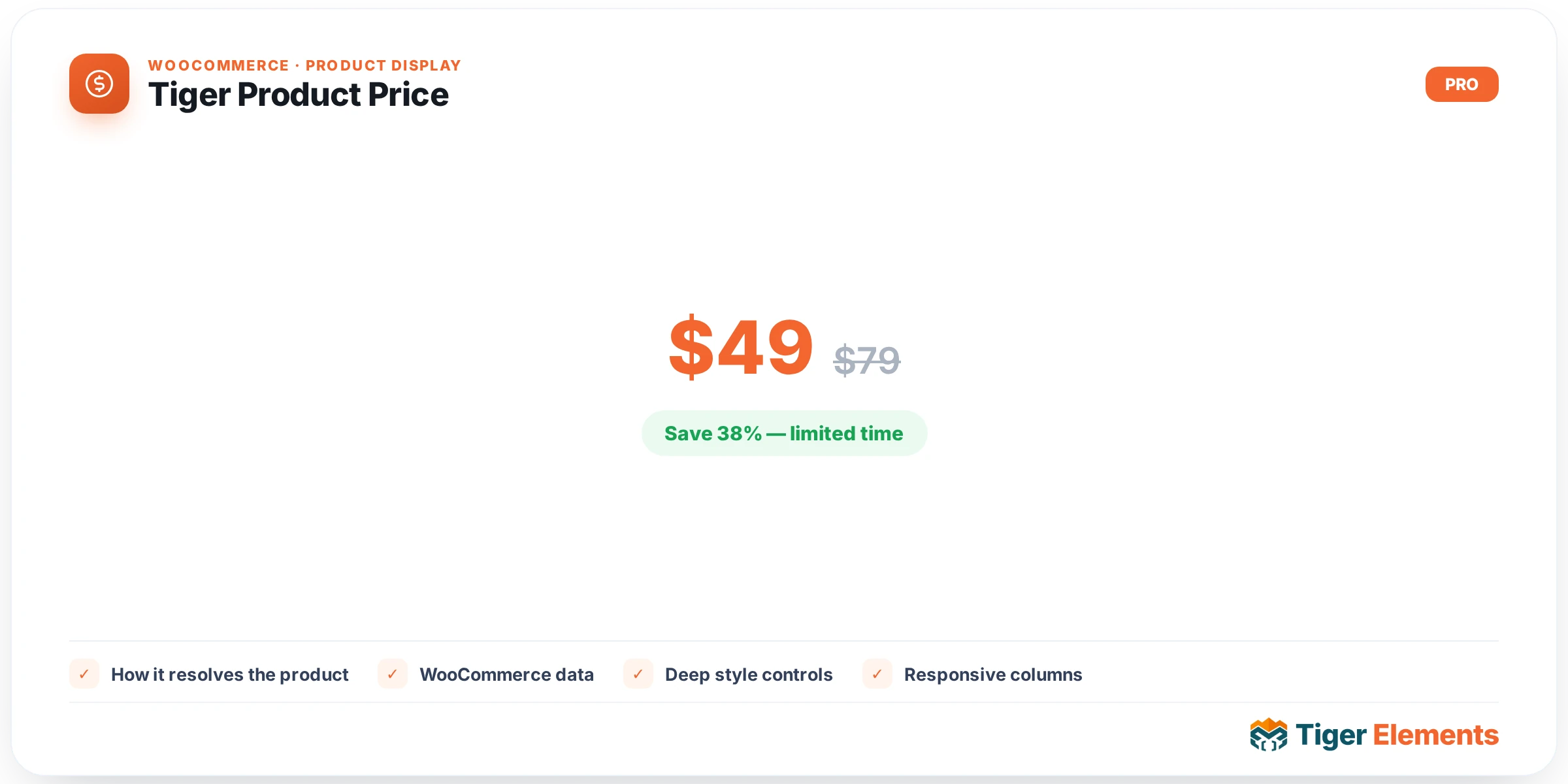 Tiger Product Price — features & options