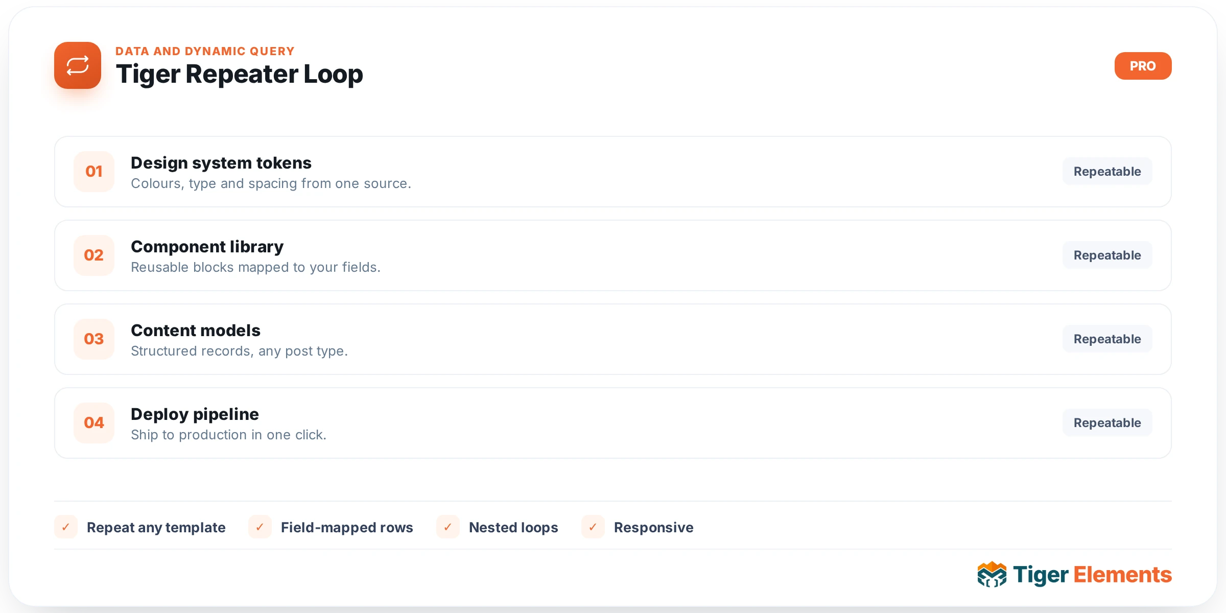 Tiger Repeater Loop — features & options