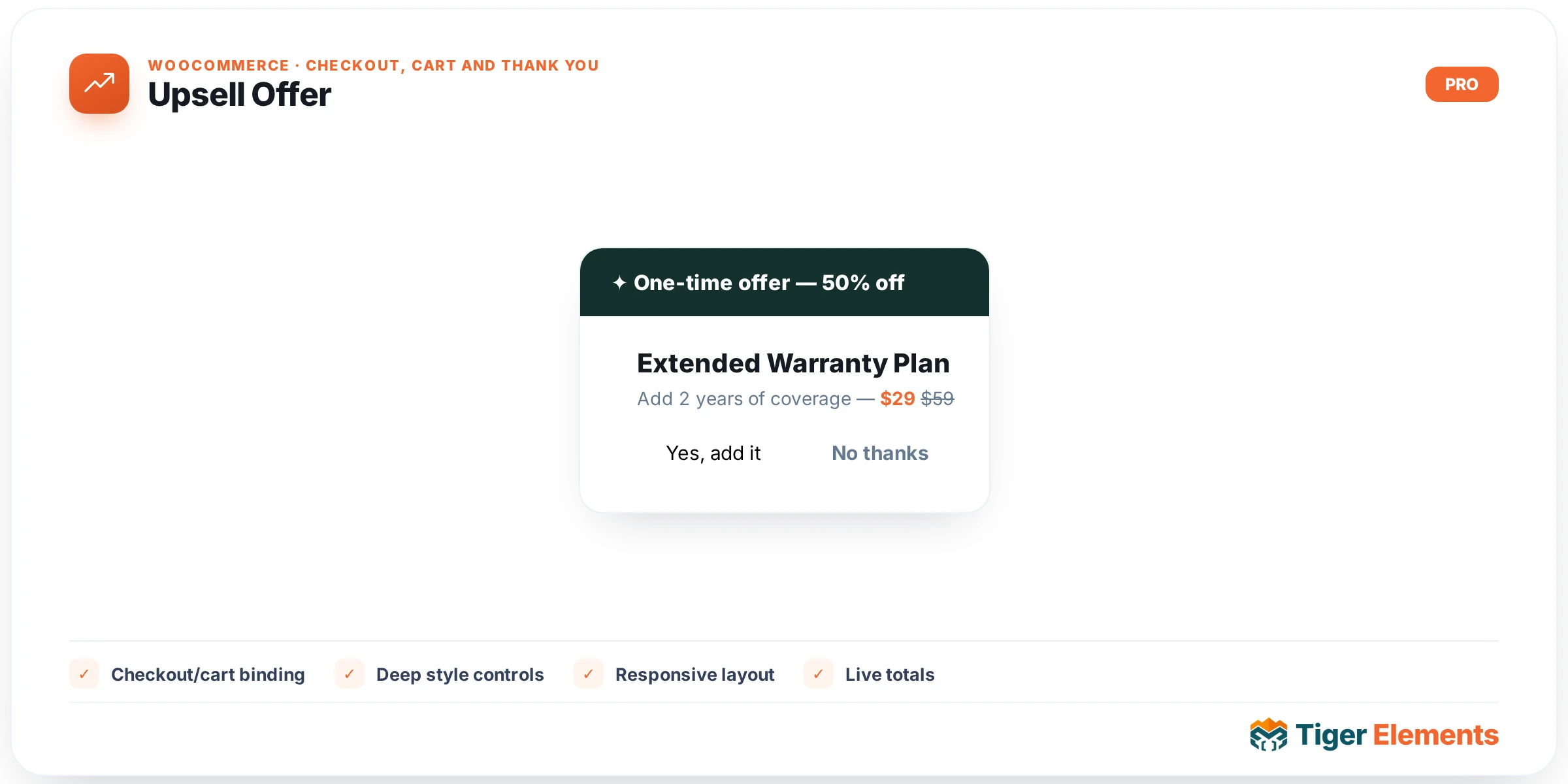Upsell Offer — features & options